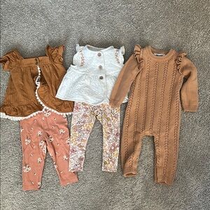 12 Month Adorable Baby Clothing Set in Earth Tones